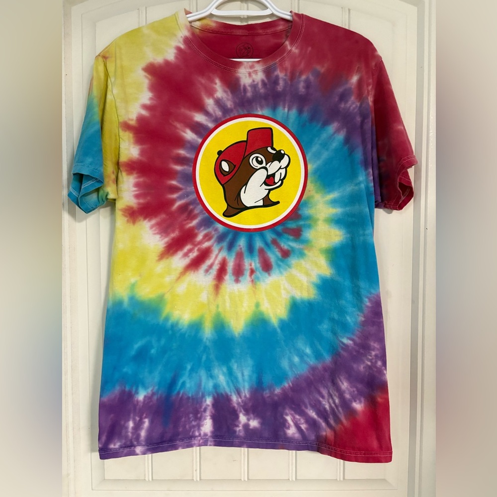 BUC-EES Colorful Tie Dye PEACE LOVE BUC-EES T-Shirt SHIRT Size Medium